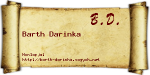 Barth Darinka névjegykártya